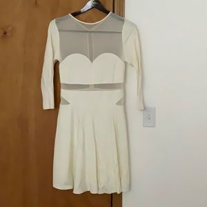 White Bebe Fit and Flare dress